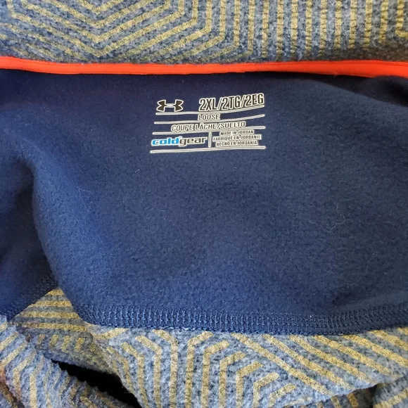 NWOT Under Armor, zipper neck fleece, blue/gray size 2XL - Picture 6 of 7